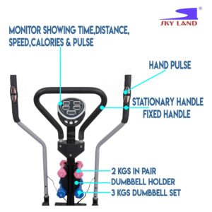 5-in-1 Orbitrek Exercise Bike EM-1133, Elliptical with Stepper, Twister & Cushioned Seat - Image 6