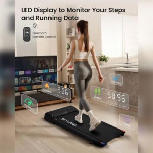 Slim Walking Pad Treadmill EM-1304 | 2HP Quiet Motor, Space Saving Design, LED Display, Bluetooth - Image 5