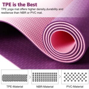 Yoga Mat Non Slip EM-9304-P 6mm Ideal for HiiT, Pilates, Yoga, and Home Workouts - Image 6