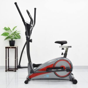 Dual Trainer EM-1547, Elliptical & Upright Exercise Bike, Magnetic Resistance, LCD - Image 3
