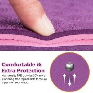 Yoga Mat Non Slip EM-9304-P 6mm Ideal for HiiT, Pilates, Yoga, and Home Workouts - Image 7