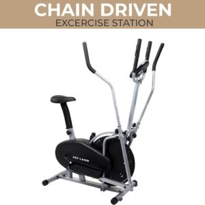 2-in-1 Cross Trainer EM-1502, Elliptical & Exercise Bike for Home, Adjustable Resistance - Image 5