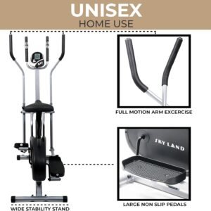 2-in-1 Cross Trainer EM-1502, Elliptical & Exercise Bike for Home, Adjustable Resistance - Image 3