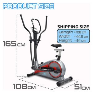 Dual Trainer EM-1547, Elliptical & Upright Exercise Bike, Magnetic Resistance, LCD - Image 4
