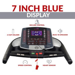 Semi Commercial Treadmill EM-1237, 7HP Peak with Auto Incline 20%, LCD Display, 150KG User Capacity - Image 3