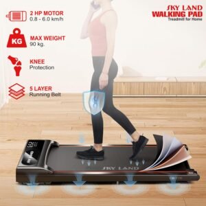 Compact Walking Pad EM-1306 Ultra Slim Treadmill for Home & Office with LED Display & Remote Control - Image 4