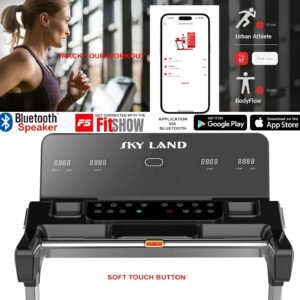 Motorized Treadmill EM-1205, 4HP, Auto Incline 20%, Bluetooth App with 130KG Max User Capacity - Image 4