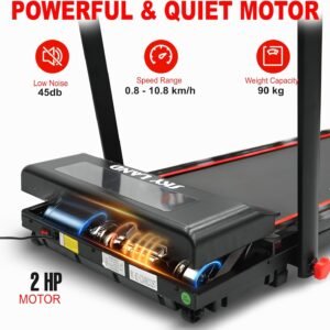 Compact Walking Pad EM-1307 | 2HP Foldable Treadmill for Home & Office with Bluetooth & Remote - Image 5