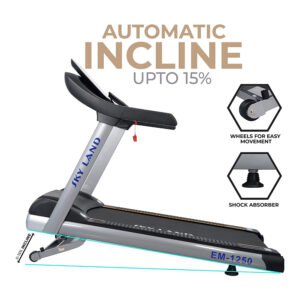 Commercial Treadmill EM-1250, 8HP AC Motor, 15% Incline, 180KG, LED Display Panel - Image 3